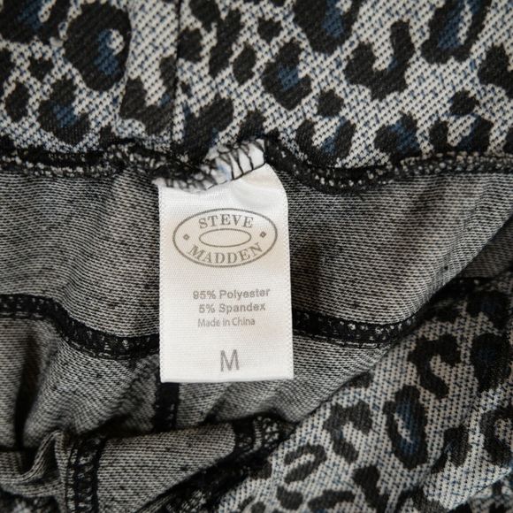 Steve Madden Women's Leopard Print Denim Animal Pattern Stretch Leggings Size M - Picture 11 of 13